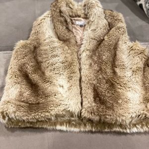 Faux Fur sleeveless coat, brown size M-L